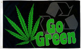 GO GREEN POT 3 x 5 ENVIRONMENTALIST MARIJUANA FLAG (Sold by the piece)