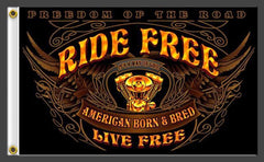 RIDE FREE LIVE FREE DELUXE 3' x 5' BIKER FLAG (Sold by the piece)