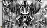 SKULL DAGGERS AND SWORDS DELUXE 3' X 5' BIKER FLAG (Sold by the piece)