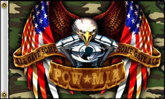AMERICAN EAGLE POW DELUXE 3' X 5' BIKER FLAG FLAG (Sold by the piece)