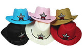 USA STAR  SOLID COLORS STRAW KIDS COWBOY HAT * RED OR WHITE* Sold by the piece)