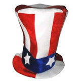 PLUSH TALL AMERICAN FLAG PARTY HAT WITH STARS (Sold by the piece) CLOSEOUT $3.50 ea