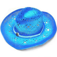 BLUE TWO TONE WOVEN COWBOY HAT (Sold by the piece) *- CLOSEOUT NOW $ 5 EA