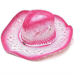 PINK TWO TONE WOVEN COWBOY HATS (Sold by the piece)