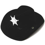 CHILDRENS BLACK FELT SHERIFF COWBOY HAT WITH BADGE (Sold by the piece) *- CLOSEOUT NOW $ 2 EA