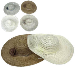 LADIES WIDE BRIM RIBBON HATS (Sold by the piece) CLOSEOUT $ 2 EACH