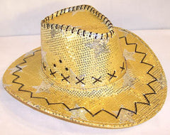 GOLD STAR SEQUIN COWBOY HAT (Sold by the piece)