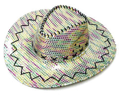 SEQUIN COWBOY HAT RAINBOW (Sold by the piece) CLOSEOUT NOW ONLY $2 EA