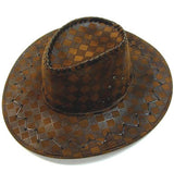 CHECKERED STYLE IMATATION LEATHER COWBOY HAT  (Sold by the piece or dozen ) *- CLOSEOUT NOW $ 2 EA