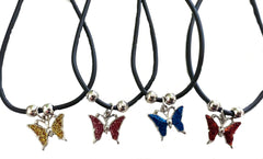 GLITTER BUTTERFLY ROPE NECKLACE (Sold by the piece or dozen)