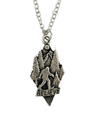 BELIEVE BIGFOOT SASQUATCH NECKLACE ON 20" CHAIN (sold by the piece)