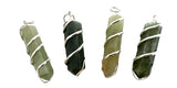 GREEN AVENTURINE COIL WRAPPED  STONE PENDANT (sold by the piece or on chain)