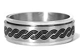 Wave Design Men's Spinning Stainless Steel Ring (sold by the piece)