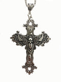 MOTH SKULL CROSS GOTHIC METAL NECKLACE (Sold by the piece)