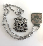 HEAVY BLING BLING SKULL "GUNS" NECKLACE (Sold by the piece or dozen)