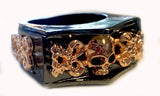 GOLD VINTAGE GOTHIC SKULL HEAVY METAL BIKER RING (sold by the piece)