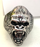 Gorilla face metal biker ring (sold by the piece)