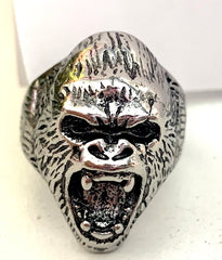 Gorilla face metal biker ring (sold by the piece)