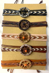 DREAM CATCHER LEATHER ADJUSTABLE BRACELETS  (Sold by the piece or dozen)