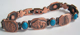 INDIAN BUFFALO COPPER MAGNETIC LINK BRACELET  (sold by the piece )