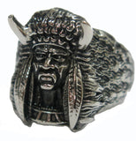 INDIAN MEDICINE MAN STAINLESS STEEL BIKER RING ( sold by the piece )