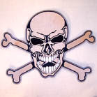 JUMBO BACK 10 INCH PATCH SKULL X BONE (Sold by the piece) * CLOSEOUT NOW $ 4.95 EA
