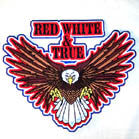 JUMBO BACK PATCH RED WHITE TRUE EAGLE (Sold by the piece) * CLOSEOUT NOW $ 4.95 EA
