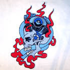 JUMBO BACK 11 INCH PATCH ENGINE SKULL (Sold by the piece) *- CLOSEOUT NOW $ 4.95 EA
