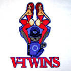 JUMBO 10 INCH EMBROIDERED PATCH V TWIN GIRLS  (Sold by the piece) CLOSEOUT NOW ONLY $ 4.95 EA