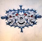 JUMBO 11 INCH PATCH TRIPLE SCULL BARBED WIRE (Sold by the piece) -* CLOSEOUT $ 4.95 EA