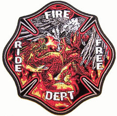 EAGLE DRAGON FIRE DEPT JUMBO PATCH (Sold by the piece)