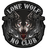 jumbo 11 inch LONE WOLF CLUB JUMBO PATCH (Sold by the piece)