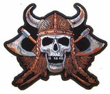 VIKING SKULL AXES JUMBO 6 INCH PATCH (Sold by the piece)