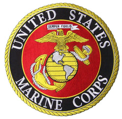 JUMBO UNITED STATES MARINES USMC  EMBROIDERED PATCH 10 INCH (Sold by the piece)