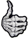 JUMBO SKELETON BONES HAND THUMBS UP  EMBROIDERED PATCH 11 INCH (Sold by the piece)