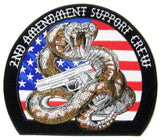 JUMBO 2ND AMENDMENT RATTLESNAKE EMBROIDERED PATCH 9 INCH (Sold by the piece)