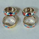 TURQUOISE & CORAL BAND RINGS (Sold by the dozen) *- CLOSEOUT $1 EA