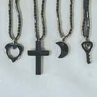 KEY BLACK HEMATITE STONE NECKLACE WITH PENDANT (Sold by the dozen