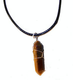 TIGERS EYE STONE WIRE WRAPPED NECKLACE (sold by the dozen )