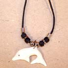 BONE DOLPHIN ROPE NECKLACE (Sold by the dozen) CLOSEOUT NOW ONLY $1 EACH