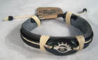 CARVED BONE LEATHER EYE BRACELET (Sold by the PIECE OR dozen) *- CLOSEOUT AS LOW AS 50 CENTS EA