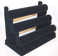THREE LEVEL BLACK VELVET BRACELET DISPLAY RACK (Sold by the piece) CLOSEOUT NOW $ 12.50 EA
