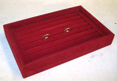 RED SMALL RING DISPLAY TRAY (Sold by the piece) *- CLOSEOUT $ 3.50 EACH