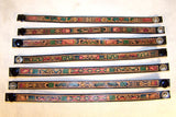 LEATHER PAINTED AZTEC SNAP ON BRACELETS  (Sold by the dozen) *- CLOSEOUT 50 CENTS EA