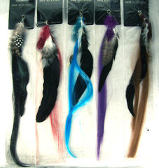 FEATHER HAIR EXTENSIONS ASSORTED STYLES (Sold by the dozen)