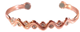 CRYSTAL JEWEL COPPER CUFF BRACELET WITH MAGNETS ( sold by the piece)
