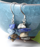 BLUE STONE EARRINGS (sold by the pair)