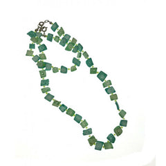 TEAL REAL SHELL BRACELET AND NECKLACE SET (Sold by the PIECE OR dozen)