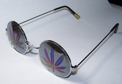 POT LEAF MIRROR REFLECTION SUNGLASSES (Sold by the dozen)