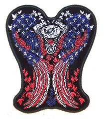 JUMBO PATRIOTIC DOVES WINGS  PATCH 10 INCH (Sold by the piece)